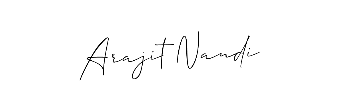 Make a beautiful signature design for name Arajit Nandi. With this signature (Allison_Script) style, you can create a handwritten signature for free. Arajit Nandi signature style 2 images and pictures png