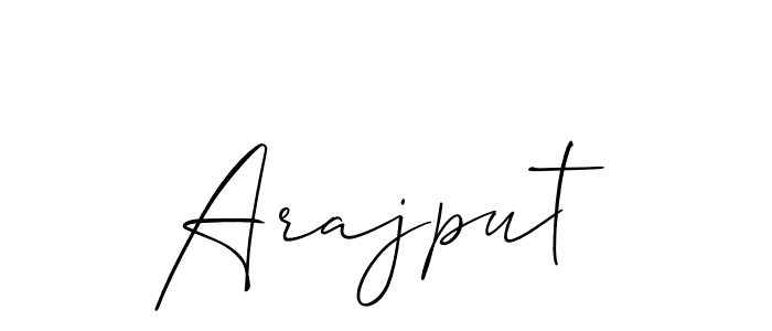 Use a signature maker to create a handwritten signature online. With this signature software, you can design (Allison_Script) your own signature for name Arajput. Arajput signature style 2 images and pictures png