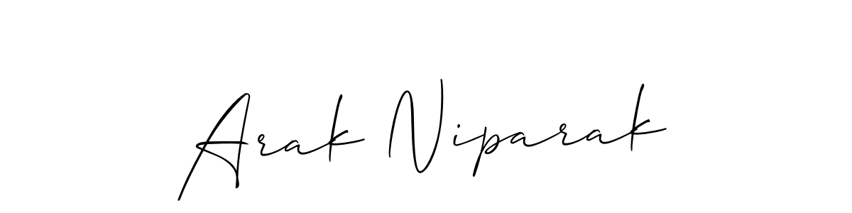 Design your own signature with our free online signature maker. With this signature software, you can create a handwritten (Allison_Script) signature for name Arak Niparak. Arak Niparak signature style 2 images and pictures png