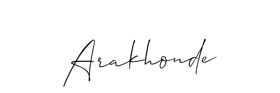 Make a beautiful signature design for name Arakhonde. With this signature (Allison_Script) style, you can create a handwritten signature for free. Arakhonde signature style 2 images and pictures png