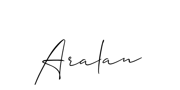 Make a beautiful signature design for name Aralan. With this signature (Allison_Script) style, you can create a handwritten signature for free. Aralan signature style 2 images and pictures png