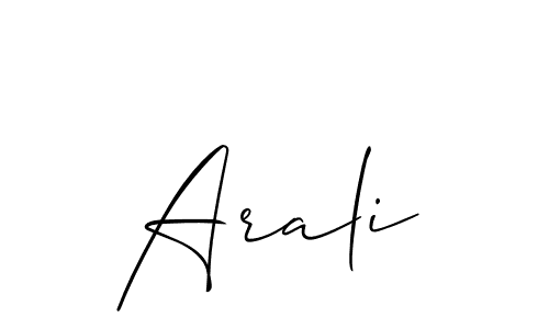The best way (Allison_Script) to make a short signature is to pick only two or three words in your name. The name Arali include a total of six letters. For converting this name. Arali signature style 2 images and pictures png