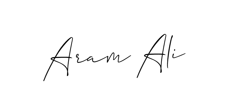 Design your own signature with our free online signature maker. With this signature software, you can create a handwritten (Allison_Script) signature for name Aram Ali. Aram Ali signature style 2 images and pictures png