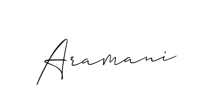 The best way (Allison_Script) to make a short signature is to pick only two or three words in your name. The name Aramani include a total of six letters. For converting this name. Aramani signature style 2 images and pictures png
