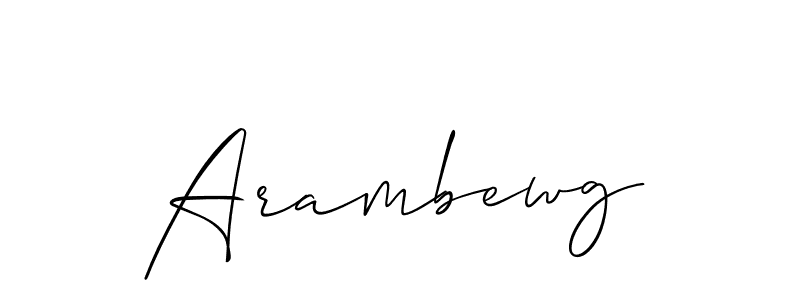 if you are searching for the best signature style for your name Arambewg. so please give up your signature search. here we have designed multiple signature styles  using Allison_Script. Arambewg signature style 2 images and pictures png