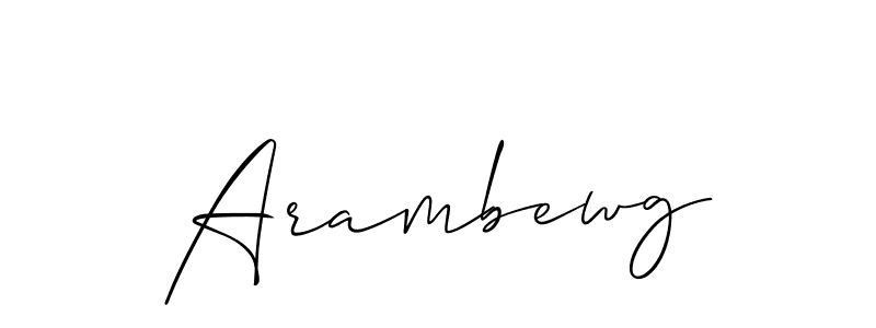 How to make Arambewg signature? Allison_Script is a professional autograph style. Create handwritten signature for Arambewg name. Arambewg signature style 2 images and pictures png