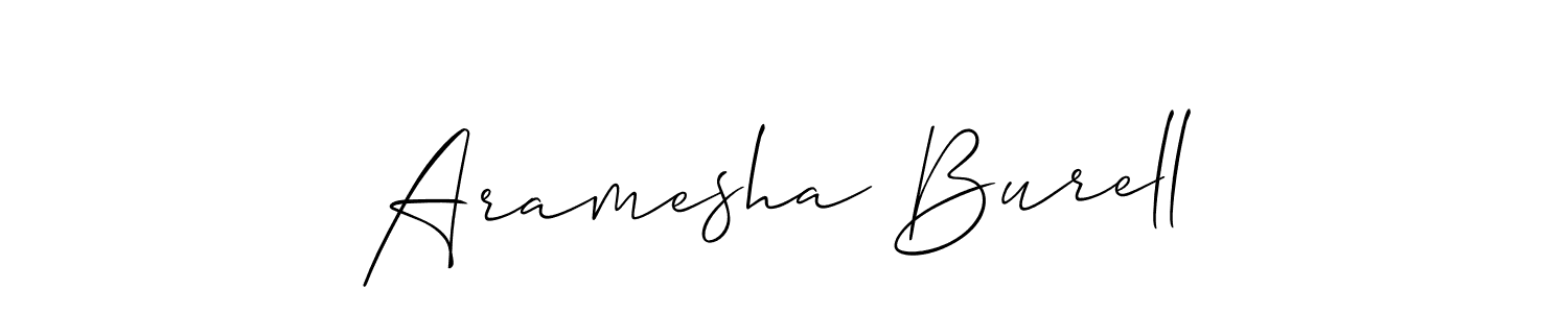 Similarly Allison_Script is the best handwritten signature design. Signature creator online .You can use it as an online autograph creator for name Aramesha Burell. Aramesha Burell signature style 2 images and pictures png