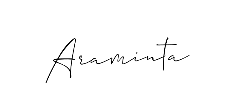 You should practise on your own different ways (Allison_Script) to write your name (Araminta) in signature. don't let someone else do it for you. Araminta signature style 2 images and pictures png