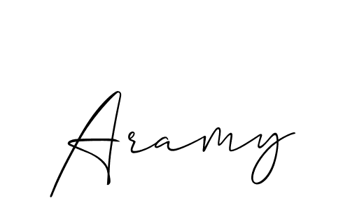 How to make Aramy name signature. Use Allison_Script style for creating short signs online. This is the latest handwritten sign. Aramy signature style 2 images and pictures png