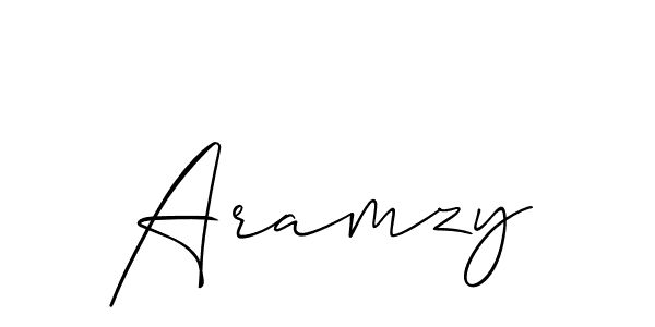 Use a signature maker to create a handwritten signature online. With this signature software, you can design (Allison_Script) your own signature for name Aramzy. Aramzy signature style 2 images and pictures png
