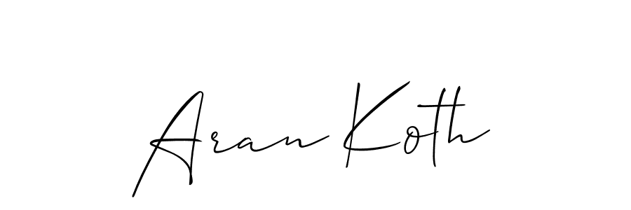 Make a short Aran Koth signature style. Manage your documents anywhere anytime using Allison_Script. Create and add eSignatures, submit forms, share and send files easily. Aran Koth signature style 2 images and pictures png