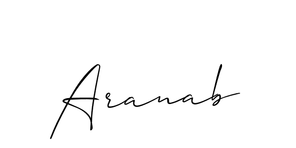 How to make Aranab signature? Allison_Script is a professional autograph style. Create handwritten signature for Aranab name. Aranab signature style 2 images and pictures png