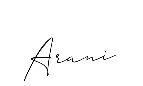It looks lik you need a new signature style for name Arani. Design unique handwritten (Allison_Script) signature with our free signature maker in just a few clicks. Arani signature style 2 images and pictures png