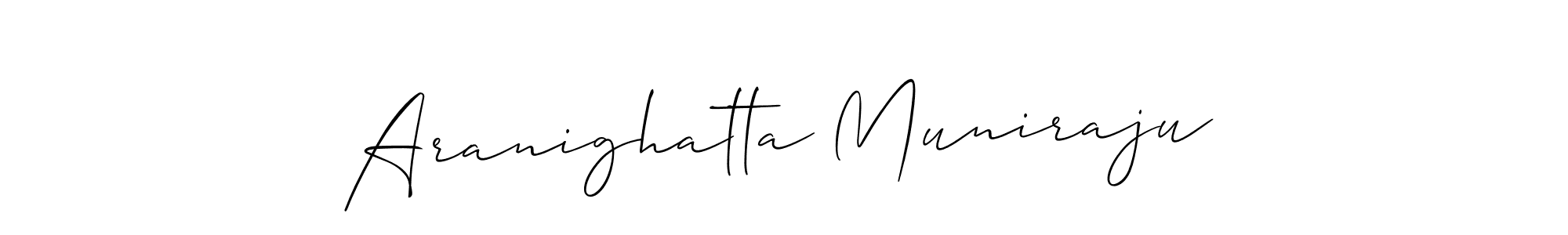 It looks lik you need a new signature style for name Aranighatta Muniraju. Design unique handwritten (Allison_Script) signature with our free signature maker in just a few clicks. Aranighatta Muniraju signature style 2 images and pictures png