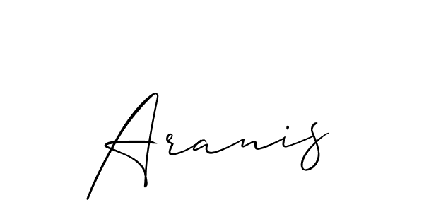 Design your own signature with our free online signature maker. With this signature software, you can create a handwritten (Allison_Script) signature for name Aranis. Aranis signature style 2 images and pictures png