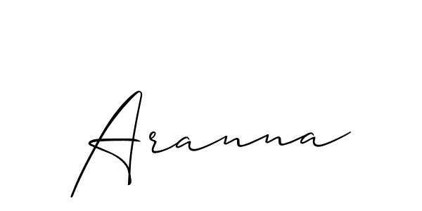 Make a beautiful signature design for name Aranna. With this signature (Allison_Script) style, you can create a handwritten signature for free. Aranna signature style 2 images and pictures png