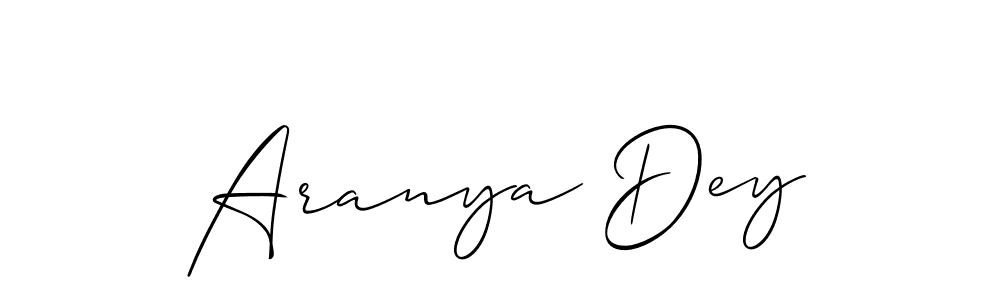 Design your own signature with our free online signature maker. With this signature software, you can create a handwritten (Allison_Script) signature for name Aranya Dey. Aranya Dey signature style 2 images and pictures png