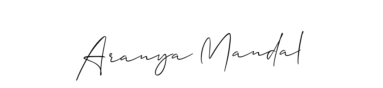 The best way (Allison_Script) to make a short signature is to pick only two or three words in your name. The name Aranya Mandal include a total of six letters. For converting this name. Aranya Mandal signature style 2 images and pictures png