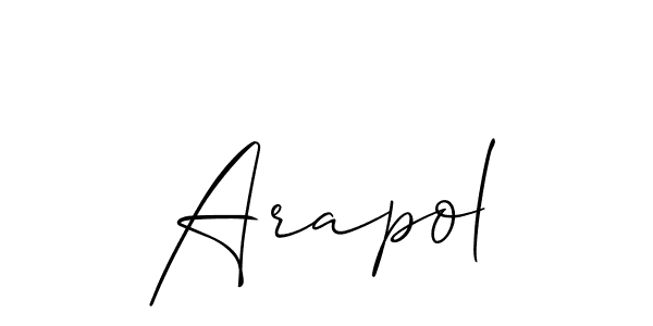 Arapol stylish signature style. Best Handwritten Sign (Allison_Script) for my name. Handwritten Signature Collection Ideas for my name Arapol. Arapol signature style 2 images and pictures png