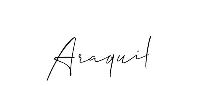 Araquil stylish signature style. Best Handwritten Sign (Allison_Script) for my name. Handwritten Signature Collection Ideas for my name Araquil. Araquil signature style 2 images and pictures png