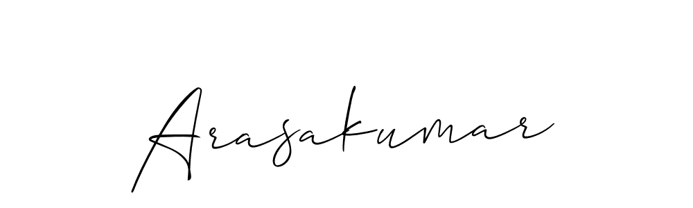 Use a signature maker to create a handwritten signature online. With this signature software, you can design (Allison_Script) your own signature for name Arasakumar. Arasakumar signature style 2 images and pictures png