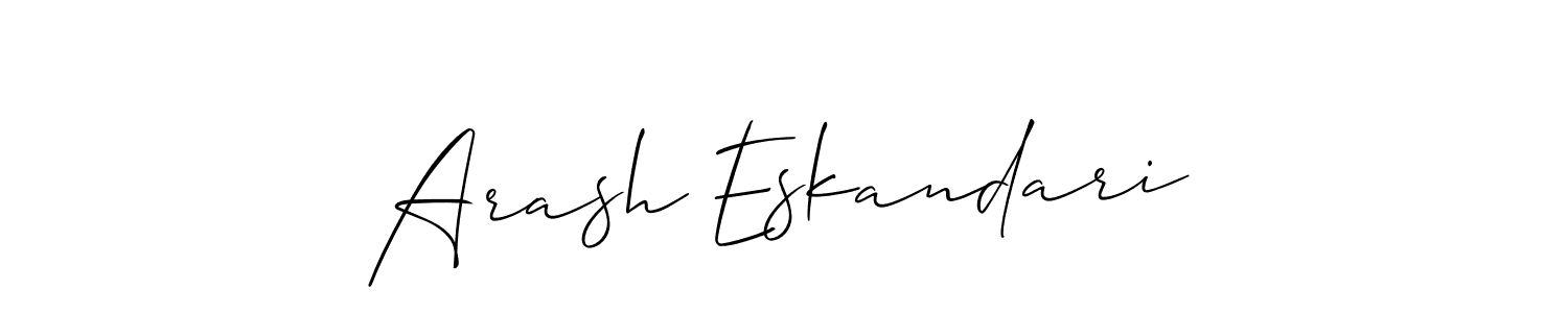 Create a beautiful signature design for name Arash Eskandari. With this signature (Allison_Script) fonts, you can make a handwritten signature for free. Arash Eskandari signature style 2 images and pictures png