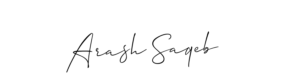 Create a beautiful signature design for name Arash Saqeb. With this signature (Allison_Script) fonts, you can make a handwritten signature for free. Arash Saqeb signature style 2 images and pictures png