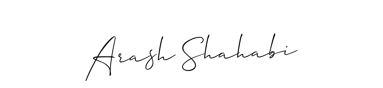 Design your own signature with our free online signature maker. With this signature software, you can create a handwritten (Allison_Script) signature for name Arash Shahabi. Arash Shahabi signature style 2 images and pictures png