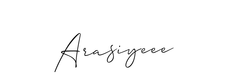 Use a signature maker to create a handwritten signature online. With this signature software, you can design (Allison_Script) your own signature for name Arasiyeee. Arasiyeee signature style 2 images and pictures png