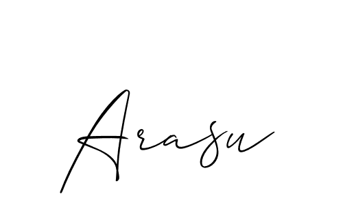 How to make Arasu signature? Allison_Script is a professional autograph style. Create handwritten signature for Arasu name. Arasu signature style 2 images and pictures png