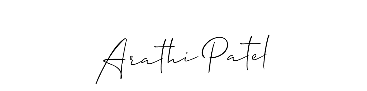 How to make Arathi Patel name signature. Use Allison_Script style for creating short signs online. This is the latest handwritten sign. Arathi Patel signature style 2 images and pictures png