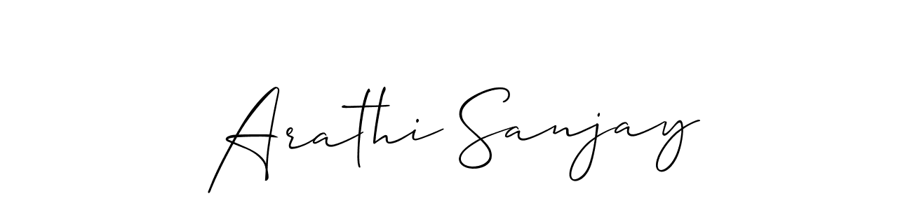Make a short Arathi Sanjay signature style. Manage your documents anywhere anytime using Allison_Script. Create and add eSignatures, submit forms, share and send files easily. Arathi Sanjay signature style 2 images and pictures png