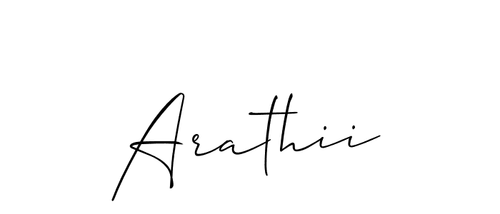 It looks lik you need a new signature style for name Arathii. Design unique handwritten (Allison_Script) signature with our free signature maker in just a few clicks. Arathii signature style 2 images and pictures png