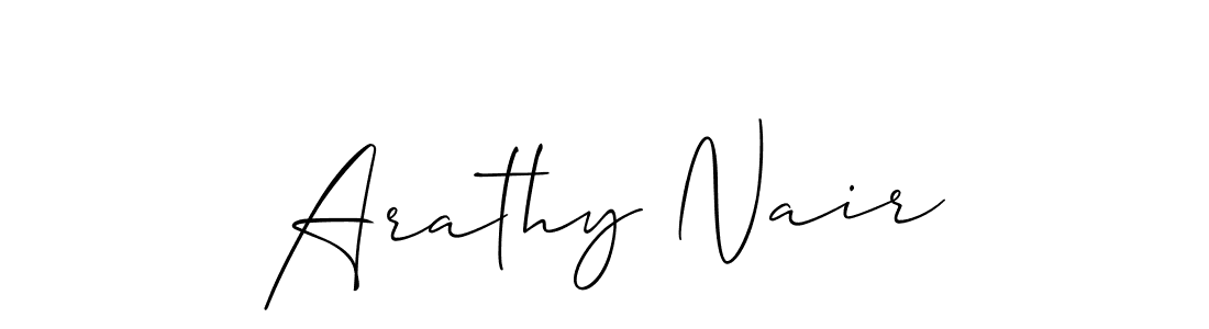 Create a beautiful signature design for name Arathy Nair. With this signature (Allison_Script) fonts, you can make a handwritten signature for free. Arathy Nair signature style 2 images and pictures png