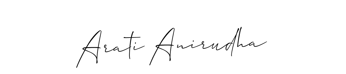 Use a signature maker to create a handwritten signature online. With this signature software, you can design (Allison_Script) your own signature for name Arati Anirudha. Arati Anirudha signature style 2 images and pictures png