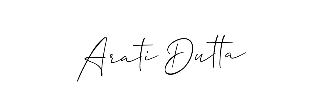 Allison_Script is a professional signature style that is perfect for those who want to add a touch of class to their signature. It is also a great choice for those who want to make their signature more unique. Get Arati Dutta name to fancy signature for free. Arati Dutta signature style 2 images and pictures png