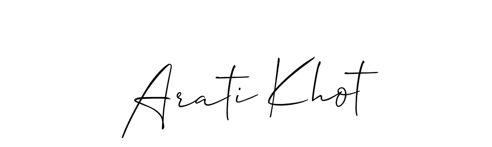 Make a short Arati Khot signature style. Manage your documents anywhere anytime using Allison_Script. Create and add eSignatures, submit forms, share and send files easily. Arati Khot signature style 2 images and pictures png