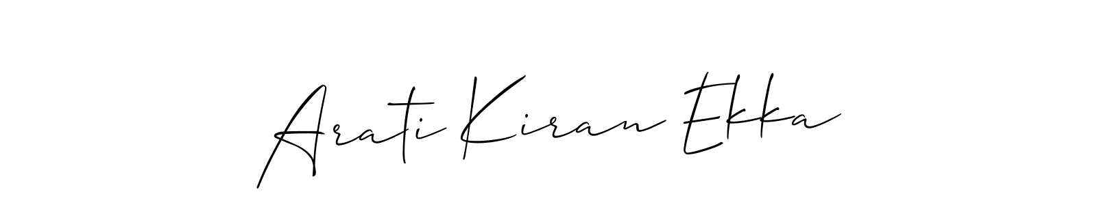 You should practise on your own different ways (Allison_Script) to write your name (Arati Kiran Ekka) in signature. don't let someone else do it for you. Arati Kiran Ekka signature style 2 images and pictures png