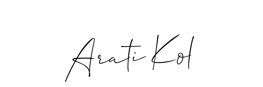 Check out images of Autograph of Arati Kol name. Actor Arati Kol Signature Style. Allison_Script is a professional sign style online. Arati Kol signature style 2 images and pictures png