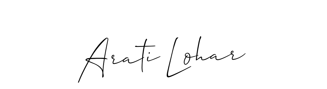 Create a beautiful signature design for name Arati Lohar. With this signature (Allison_Script) fonts, you can make a handwritten signature for free. Arati Lohar signature style 2 images and pictures png