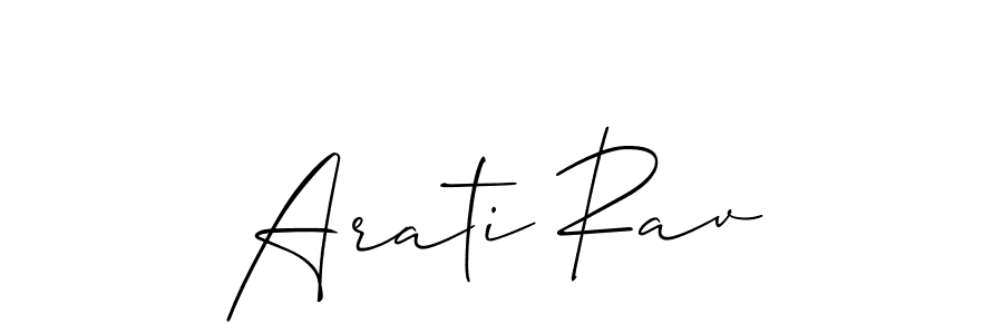 Also we have Arati Rav name is the best signature style. Create professional handwritten signature collection using Allison_Script autograph style. Arati Rav signature style 2 images and pictures png