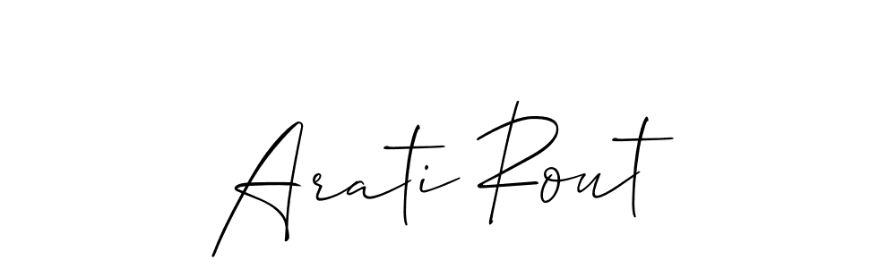 Use a signature maker to create a handwritten signature online. With this signature software, you can design (Allison_Script) your own signature for name Arati Rout. Arati Rout signature style 2 images and pictures png