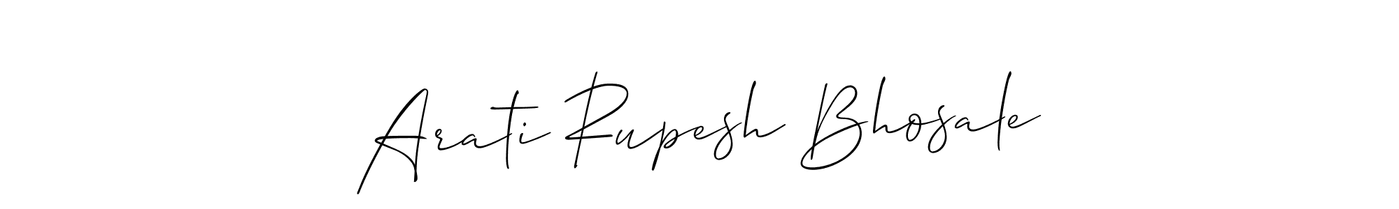 Make a short Arati Rupesh Bhosale signature style. Manage your documents anywhere anytime using Allison_Script. Create and add eSignatures, submit forms, share and send files easily. Arati Rupesh Bhosale signature style 2 images and pictures png