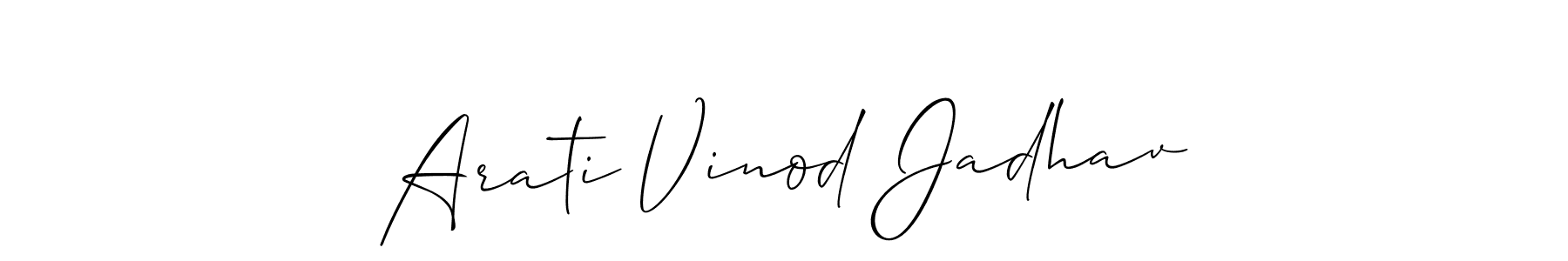 Create a beautiful signature design for name Arati Vinod Jadhav. With this signature (Allison_Script) fonts, you can make a handwritten signature for free. Arati Vinod Jadhav signature style 2 images and pictures png