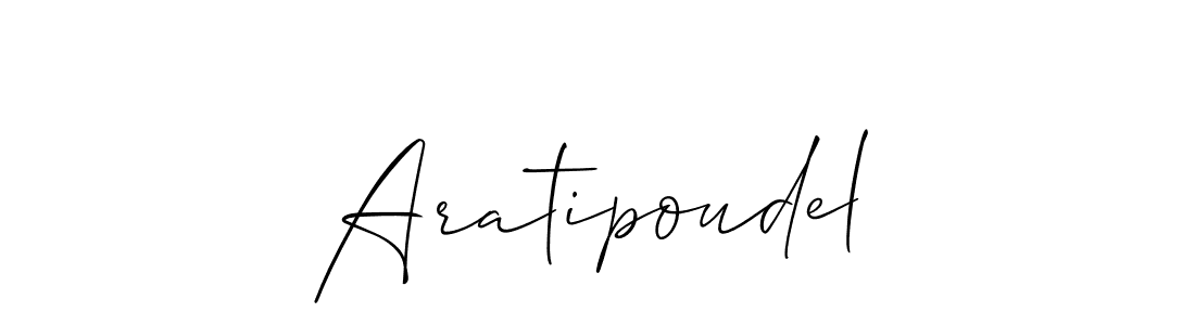 Use a signature maker to create a handwritten signature online. With this signature software, you can design (Allison_Script) your own signature for name Aratipoudel. Aratipoudel signature style 2 images and pictures png