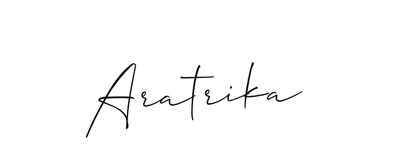 Use a signature maker to create a handwritten signature online. With this signature software, you can design (Allison_Script) your own signature for name Aratrika. Aratrika signature style 2 images and pictures png