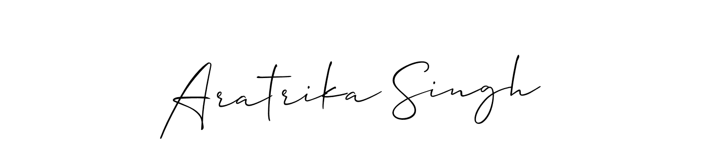 The best way (Allison_Script) to make a short signature is to pick only two or three words in your name. The name Aratrika Singh include a total of six letters. For converting this name. Aratrika Singh signature style 2 images and pictures png