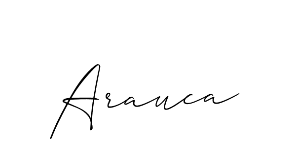 The best way (Allison_Script) to make a short signature is to pick only two or three words in your name. The name Arauca include a total of six letters. For converting this name. Arauca signature style 2 images and pictures png