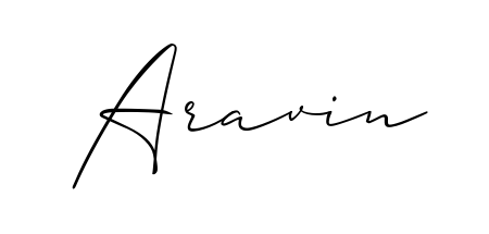 Upgrade your professional image with Aravin signature created with Allison_Script font. Fast, free, and watermark-free download. Aravin signature style 2 images and pictures png