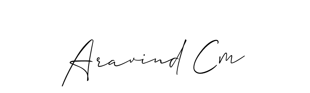 if you are searching for the best signature style for your name Aravind Cm. so please give up your signature search. here we have designed multiple signature styles  using Allison_Script. Aravind Cm signature style 2 images and pictures png